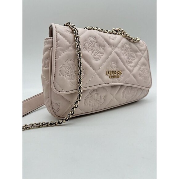 GUESS Marieke faux-leather flap convertible shoulder crossbody bag - Light Pink - Picture 7 of 10
